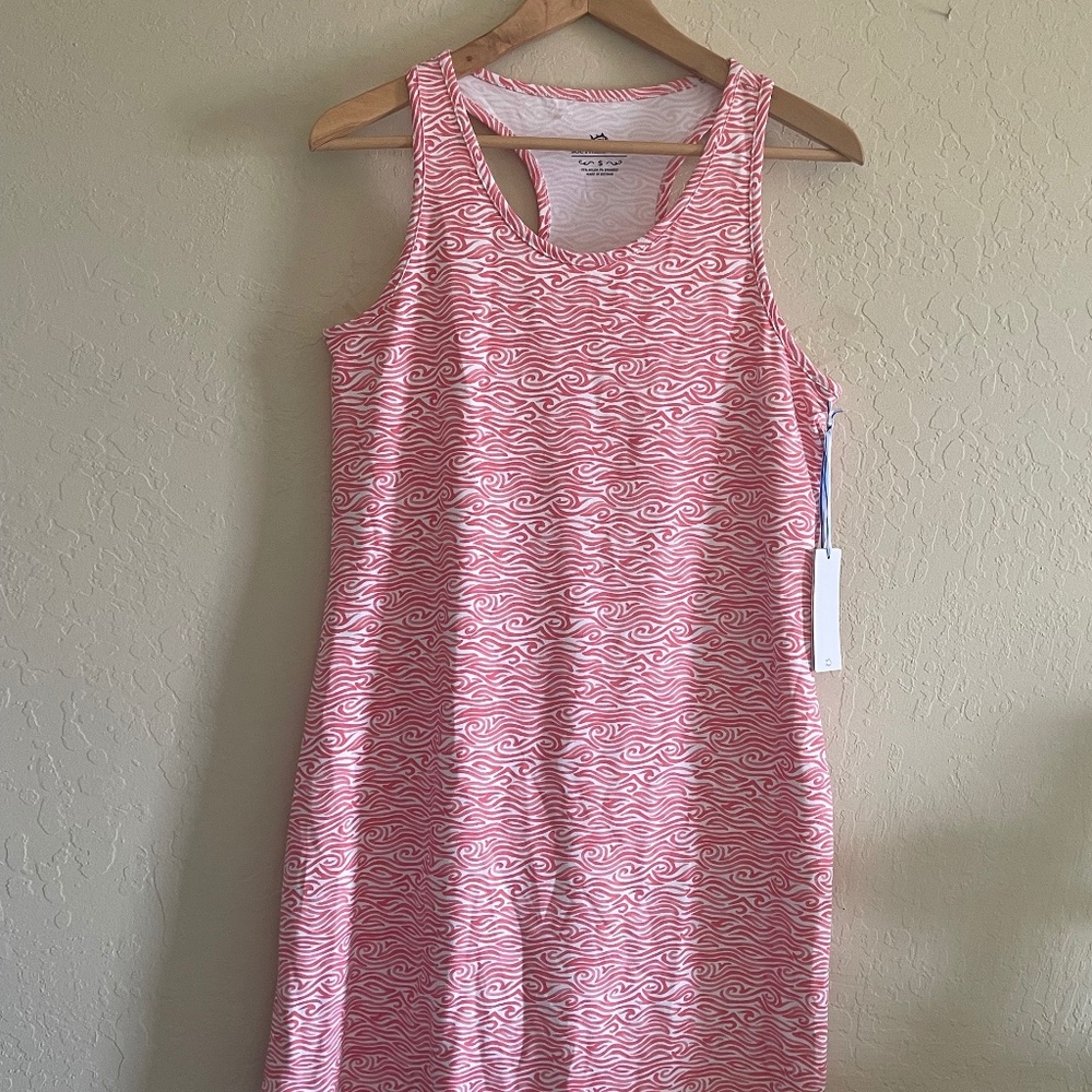 NWT Southern Tide Willa Racing Waves Performance Dress Rosewood Red - Size S